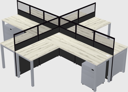 Shared l-shaped cubicles