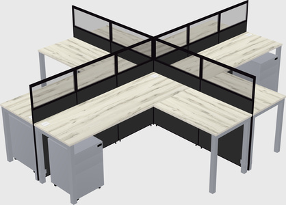 Shared l-shaped cubicles