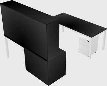 Parallel desk + file cabinet