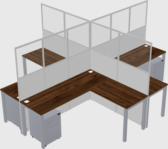 Shared l-shaped cubicles