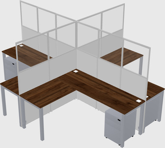Shared l-shaped cubicles