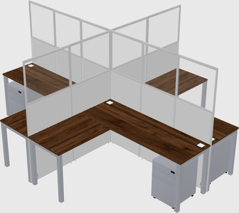 Shared l-shaped cubicles