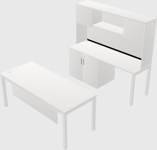 Parallel desk + cabinet