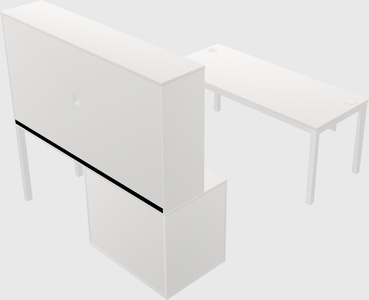 Parallel desk + cabinet