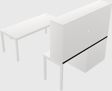 Parallel desk + cabinet