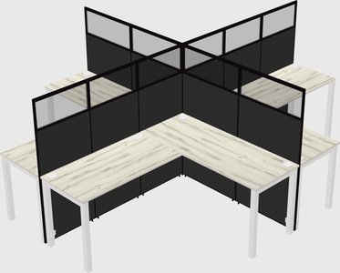 Shared l-shaped cubicles