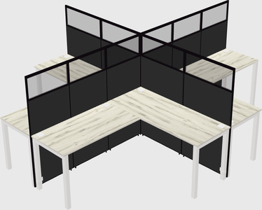 Shared l-shaped cubicles
