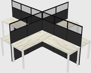 Shared l-shaped cubicles