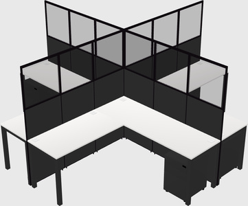 Shared l-shaped cubicles