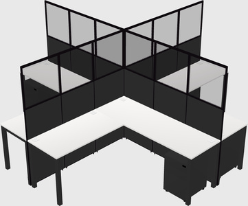 Shared l-shaped cubicles