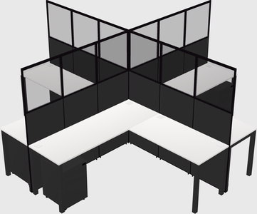Shared l-shaped cubicles