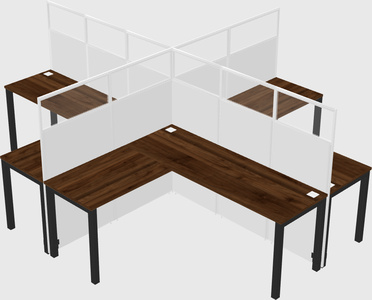 Shared l-shaped cubicles
