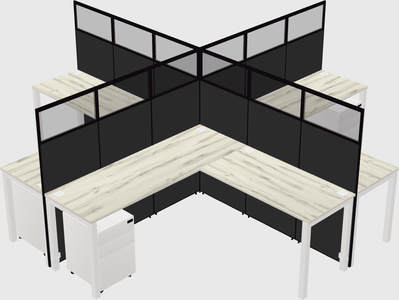 Shared l-shaped cubicles