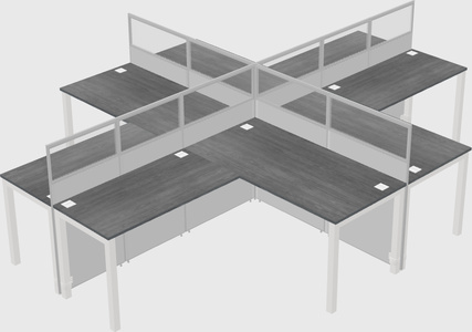 Shared l-shaped cubicles