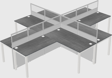 Shared l-shaped cubicles