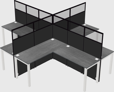 Shared l-shaped cubicles