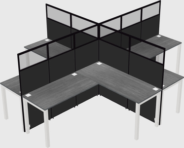 Shared l-shaped cubicles