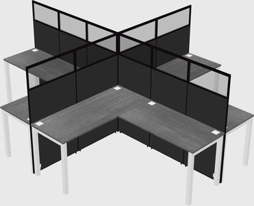 Shared l-shaped cubicles