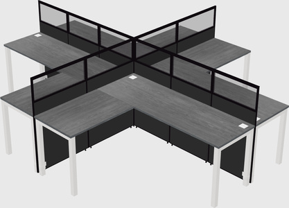 Shared l-shaped cubicles