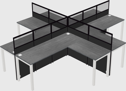 Shared l-shaped cubicles