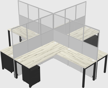Shared l-shaped cubicles