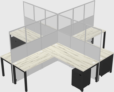 Shared l-shaped cubicles