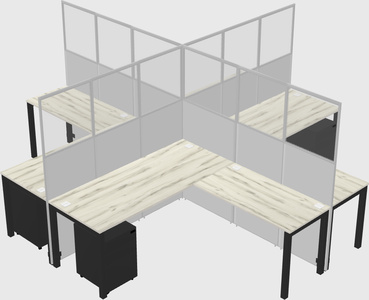 Shared l-shaped cubicles