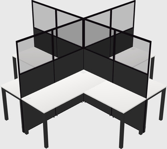 Shared l-shaped cubicles