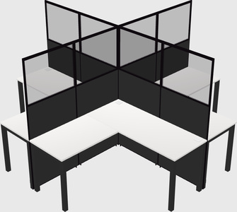 Shared l-shaped cubicles