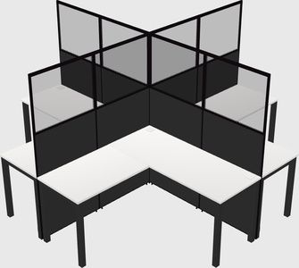Shared l-shaped cubicles