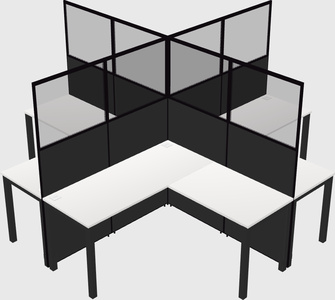 Shared l-shaped cubicles