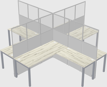 Shared l-shaped cubicles