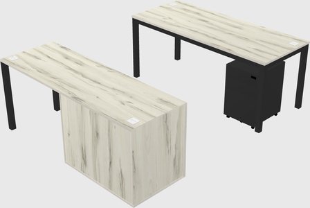 Parallel desk + file cabinet