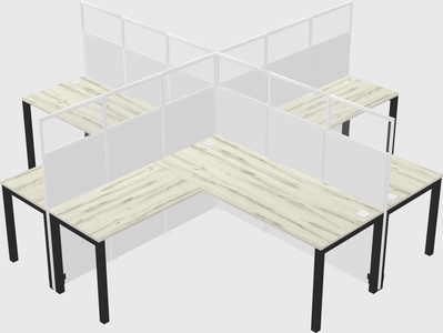 Shared l-shaped cubicles
