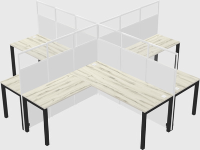 Shared l-shaped cubicles