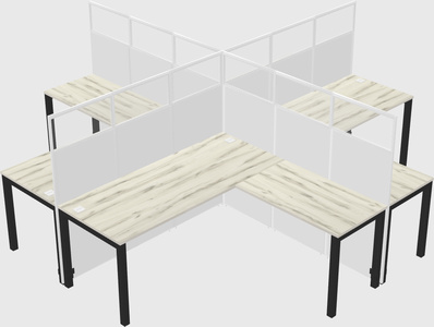 Shared l-shaped cubicles