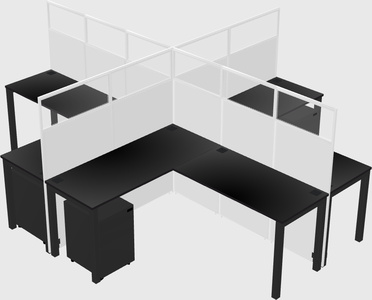 Shared l-shaped cubicles
