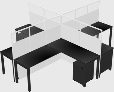 Shared l-shaped cubicles