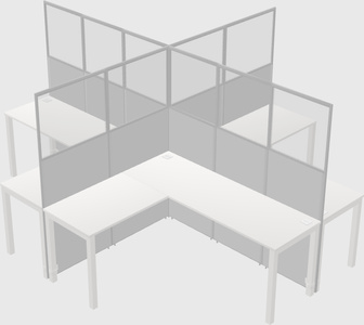 Shared l-shaped cubicles