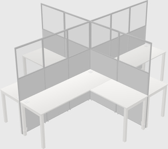Shared l-shaped cubicles