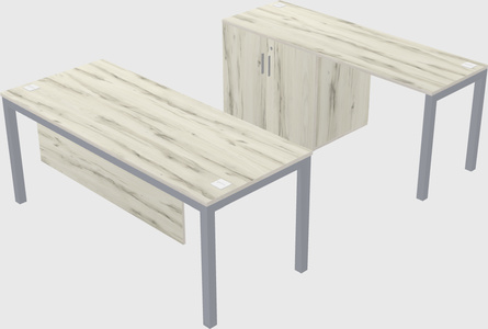 Parallel desk + cabinet