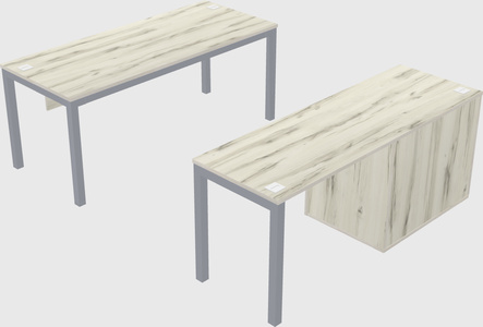 Parallel desk + cabinet