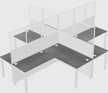 Shared l-shaped cubicles