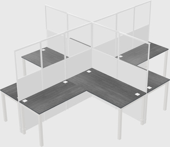 Shared l-shaped cubicles