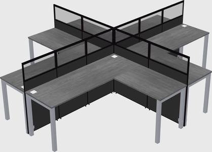 Shared l-shaped cubicles