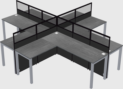 Shared l-shaped cubicles