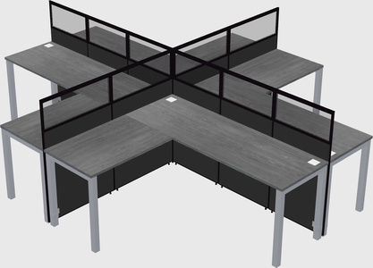 Shared l-shaped cubicles