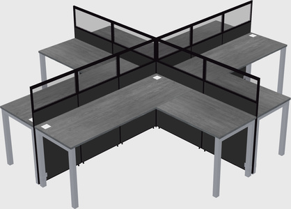 Shared l-shaped cubicles