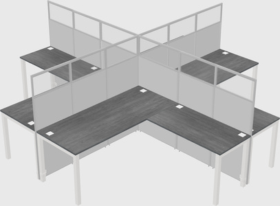 Shared l-shaped cubicles