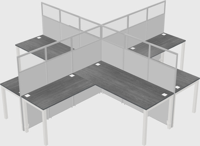 Shared l-shaped cubicles